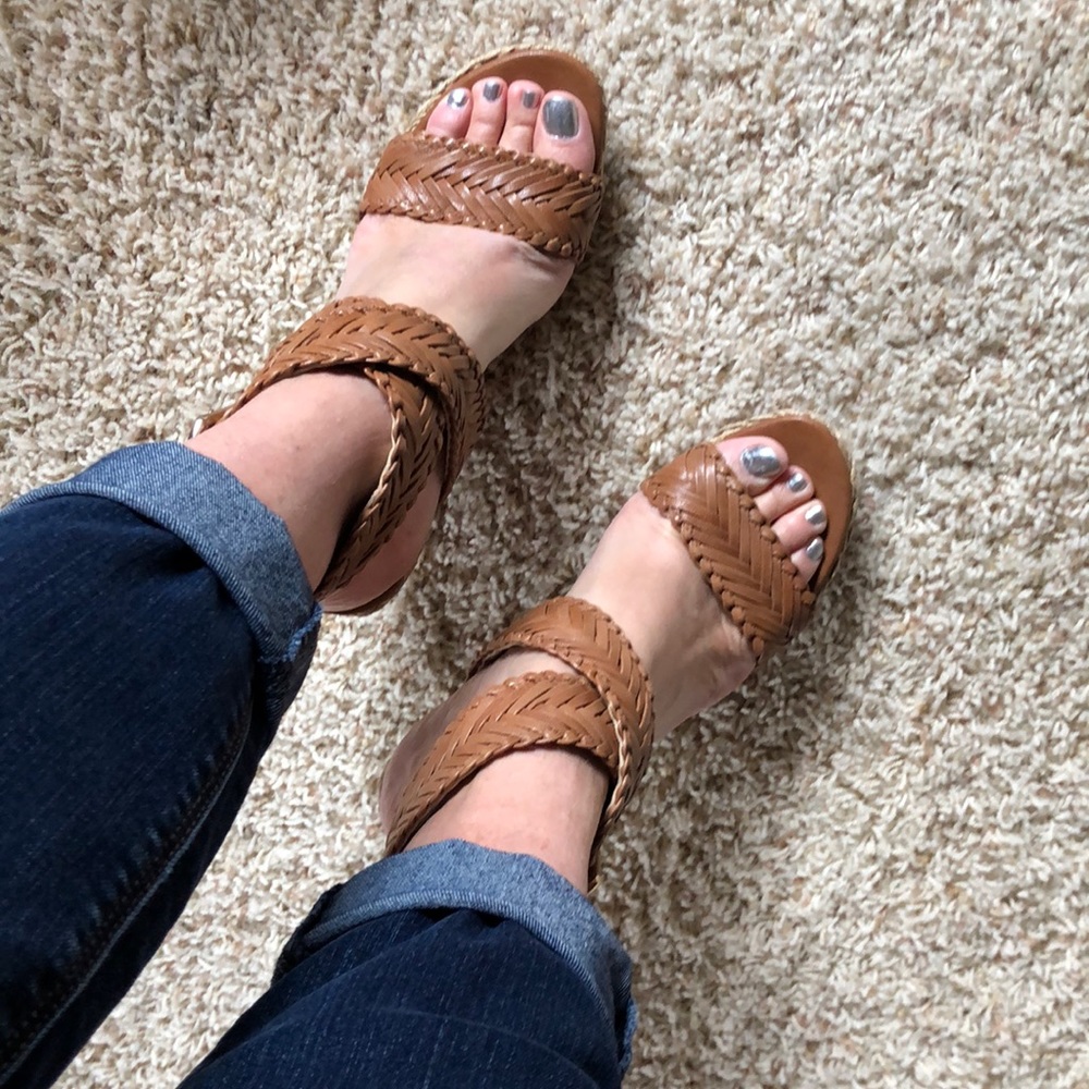 Stuart Weitzman Alexa brown Wedge Sandals Size 7.5